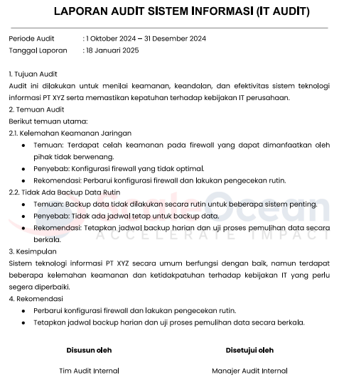 Laporan Audit Sistem Informasi (IT Audit)