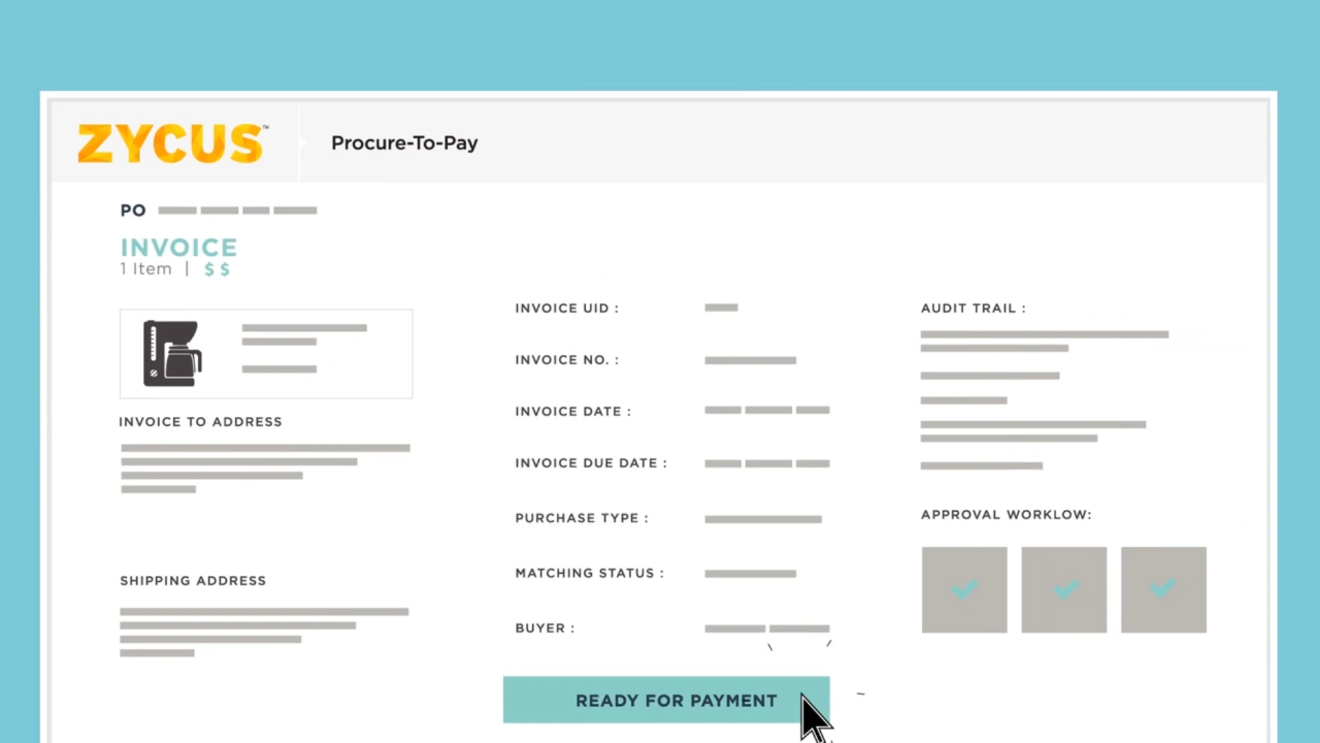 Contoh dashboard Software e-Procurement Zycus.