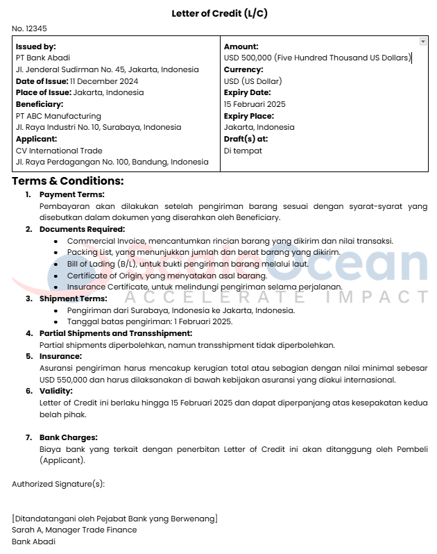 Letter of Credit