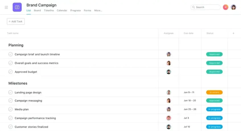 Software Manajemen Proyek Asana