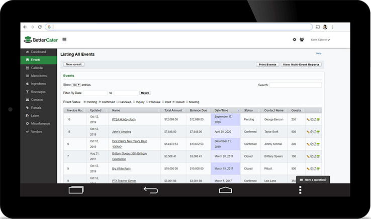 Software Catering BetterCater