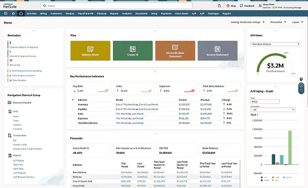 NetSuite (Oracle) Multi-Entity Accounting Software