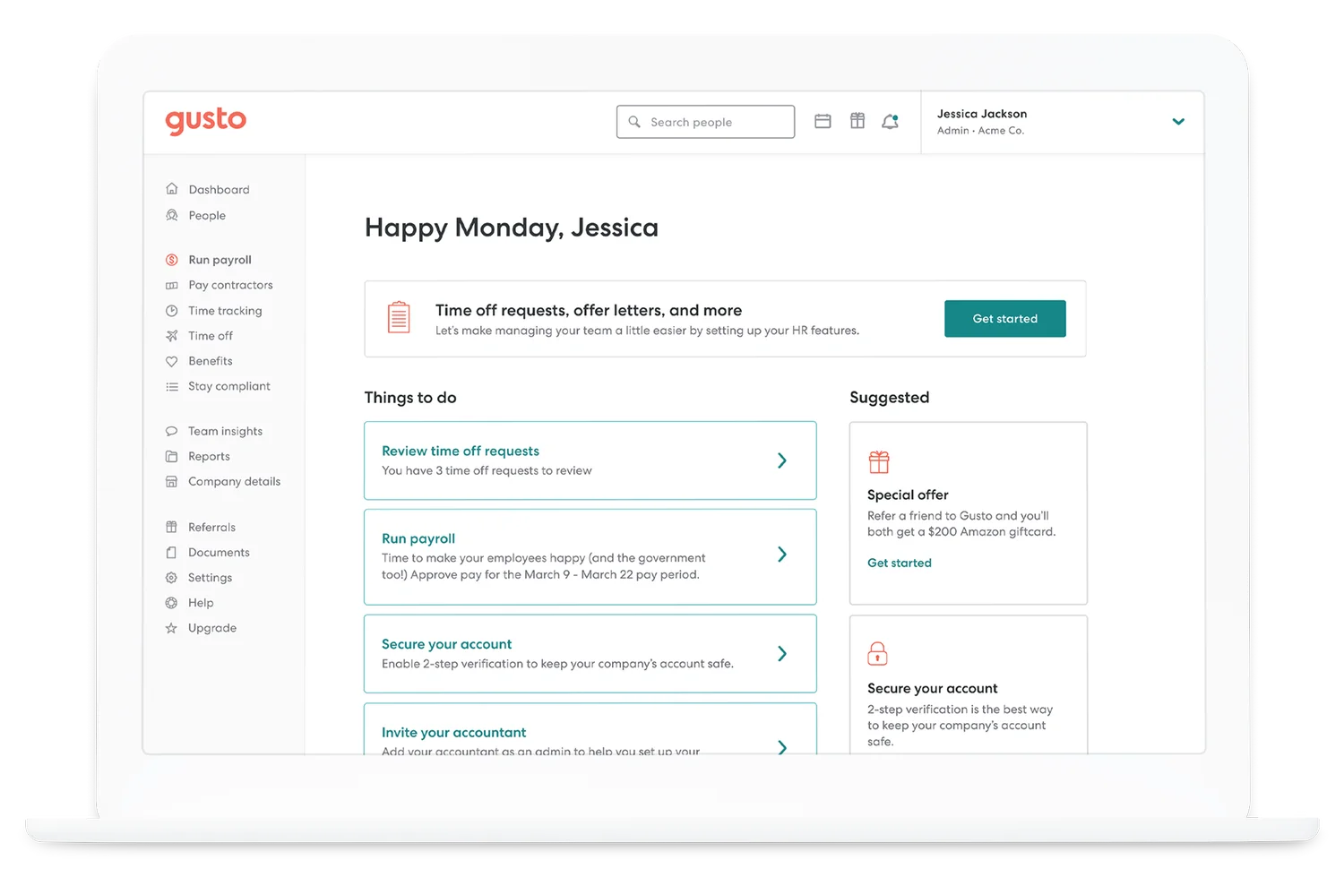Cloud HCM Software Gusto