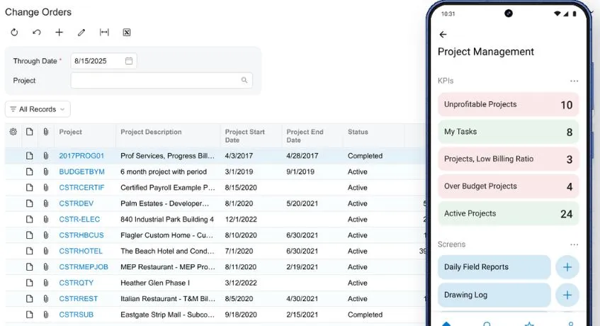 recoding financial flow of construction project with acumatica 