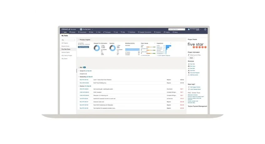 oracle-aconex for organizing construction document