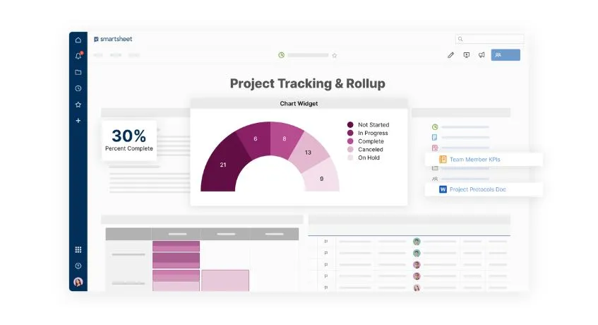 SmartSheet construction management scheduling software 