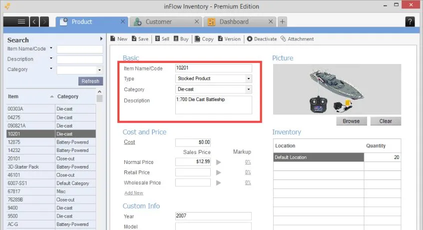 inflow for organizing manufacture supply software