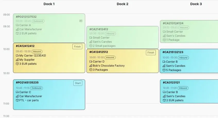 loading calendar scheduling dock platform