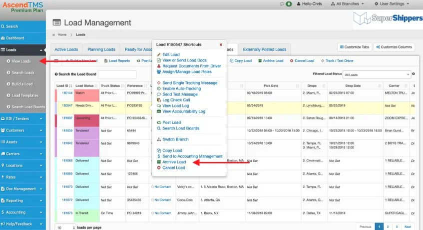 ascendtms for products transportations