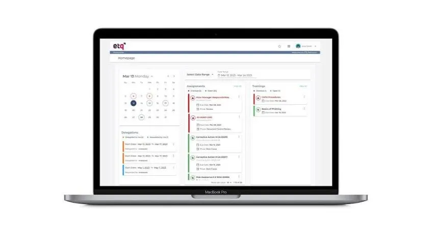 quality control software for manufacturing etq reliance