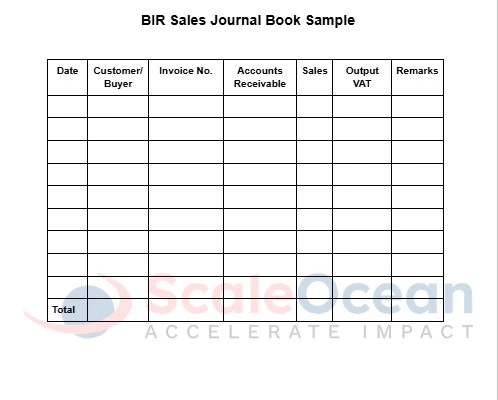 Template BIR Sales Journal Book